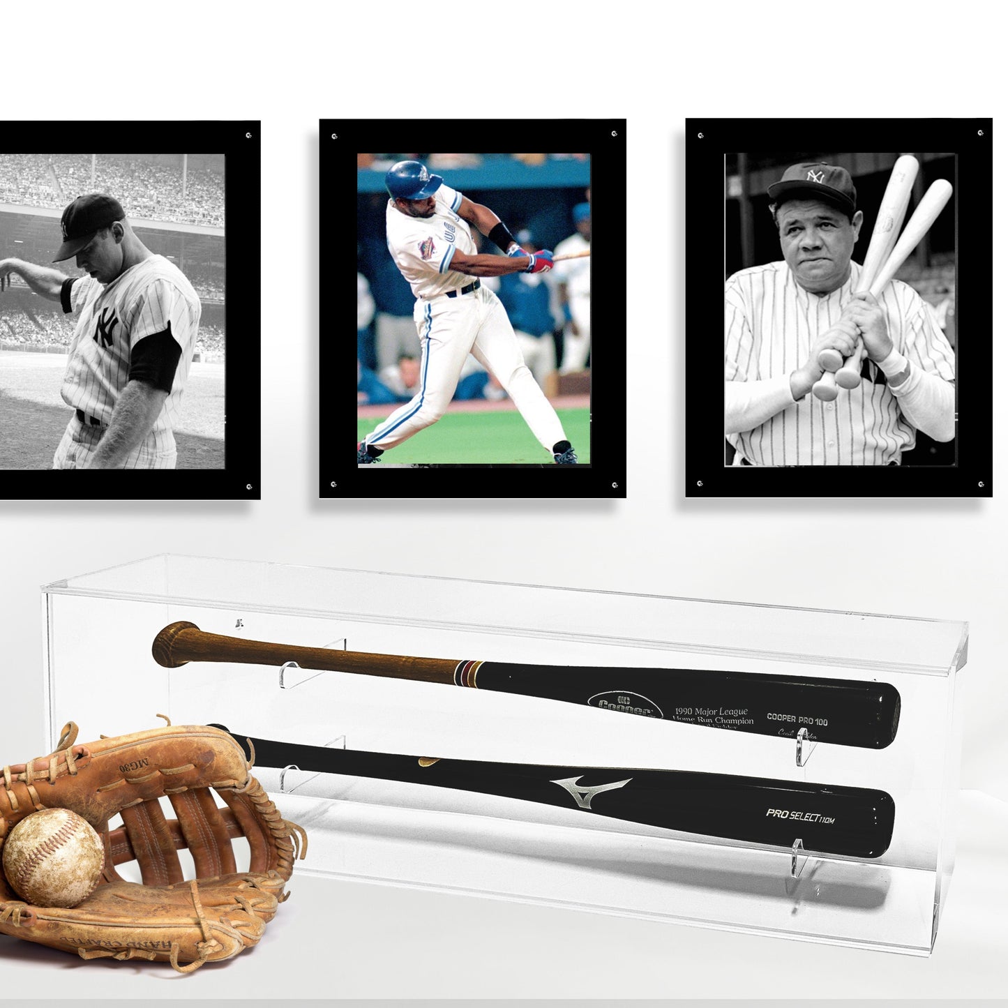 PATHER® Double Baseball Bat Display Case