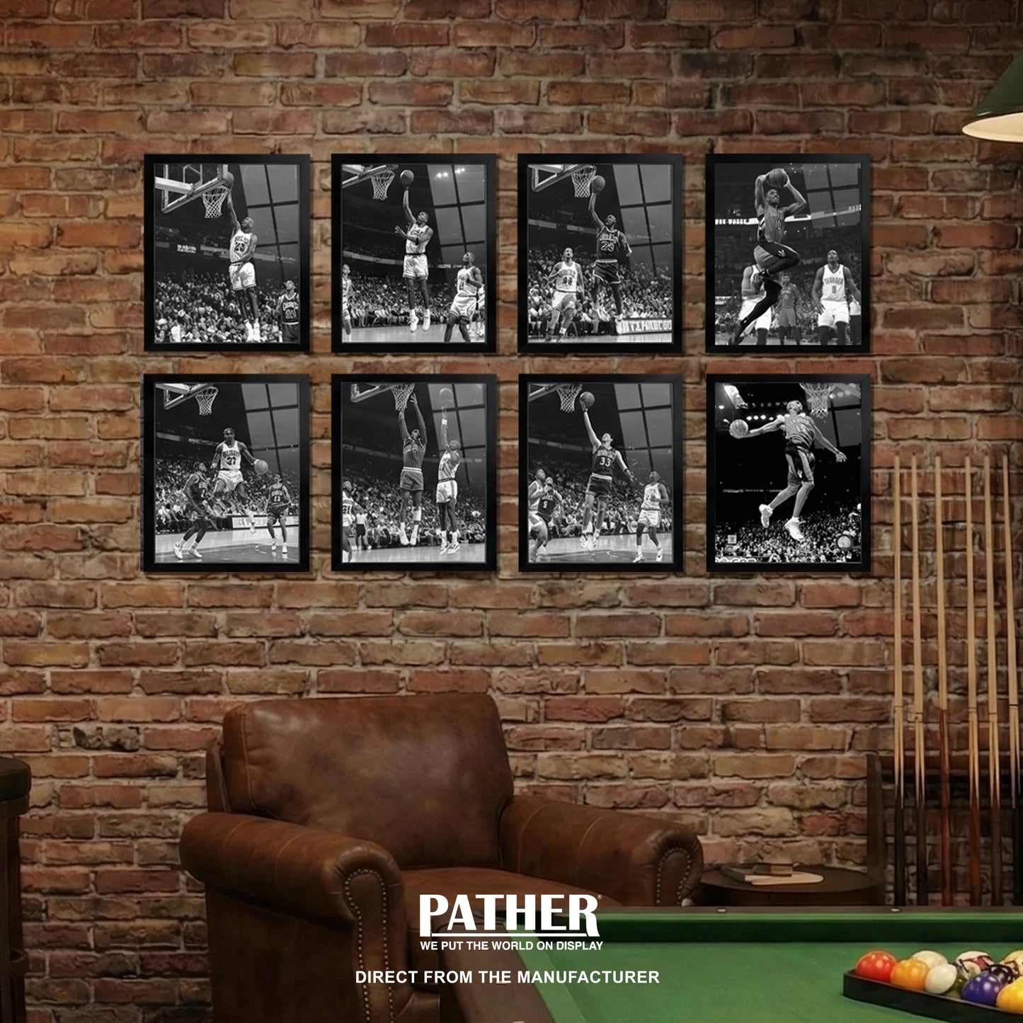 PATHER. Wall Mounted Picture Frame 10" W x 8" H or 8"W x 10"H - Universal