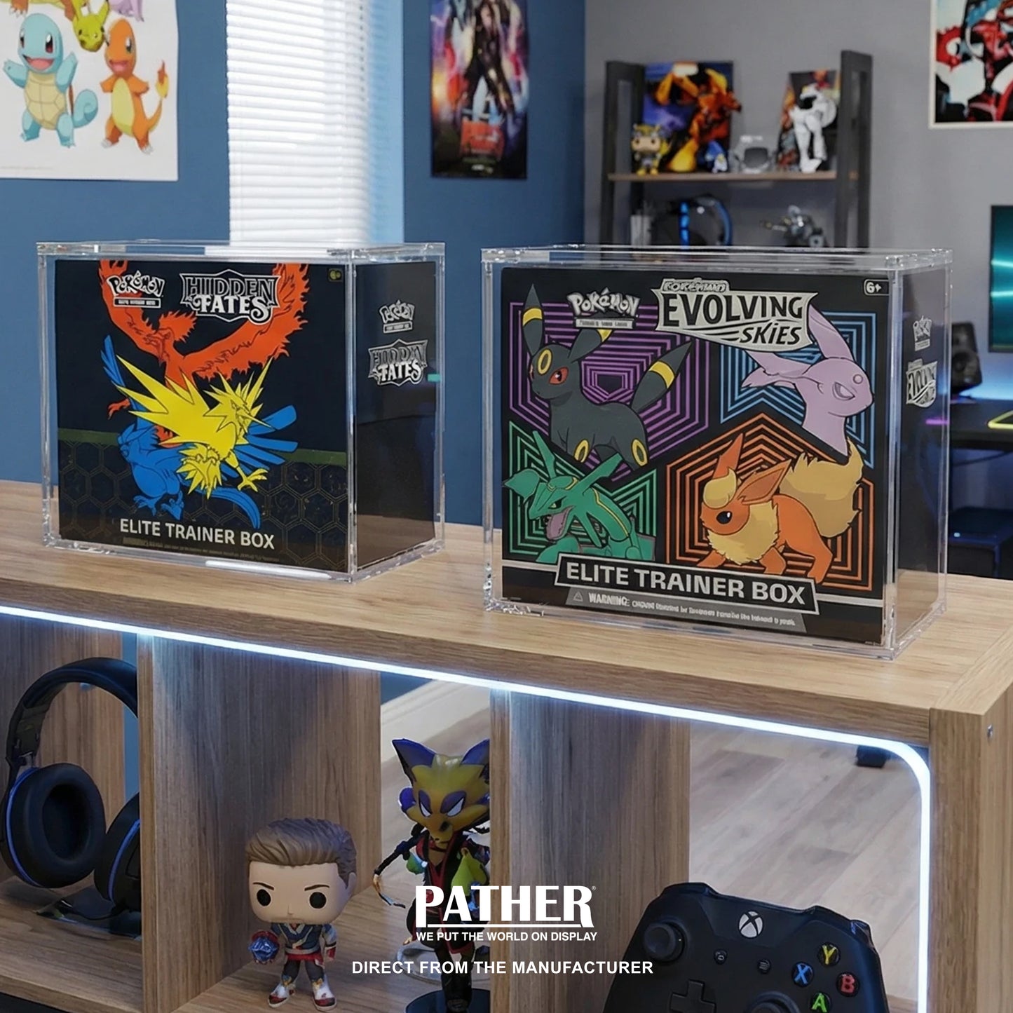 PATHER. Pokemon Elite Trainer Box Display Case with Magnetic Lid Pather US PATHER. Pokemon Elite Trainer Box Display Case with Magnetic Lid Pather US