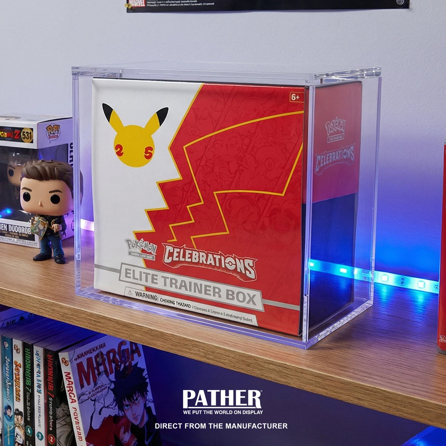 PATHER. Pokemon Elite Trainer Box Display Case with Magnetic Lid