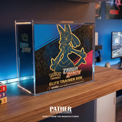 PATHER. Pokemon Elite Trainer Box Display Case with Sliding Lid