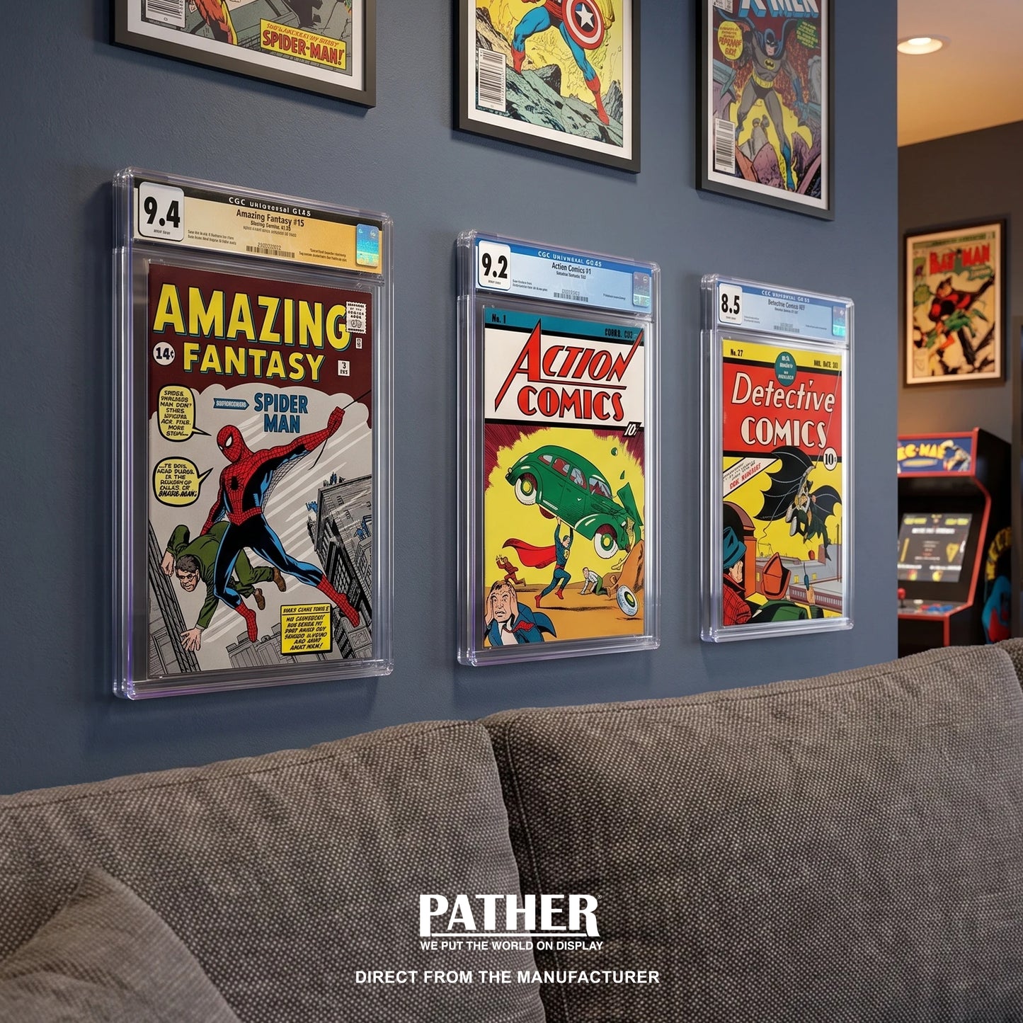 PATHER. Wall Mountable Graded Comic Book Holder