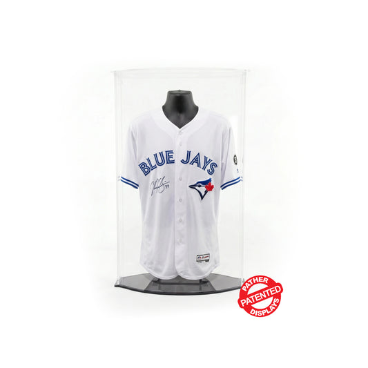 PATHER. Patented Luxury Double Curved Jersey Case - Clear Sides, Top and Black Bottom