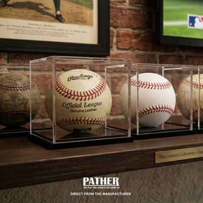 PATHER. Single Baseball Display Case