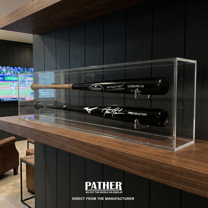 PATHER. Double Baseball Bat Display Case