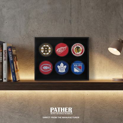 PATHER. Hockey Puck Display Case - 6 Slots