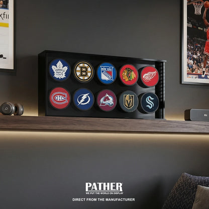 PATHER. Hockey Puck Display - 10 Slots