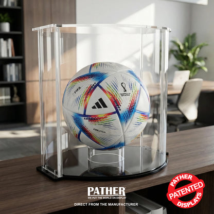 Pather. Patented Clear Small Luxury Double Curved Case with Black Base