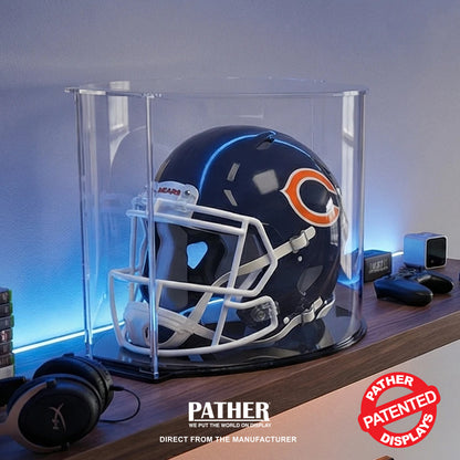 PATHER. Patented Clear Luxury Double Curved Case w Black Base - Large