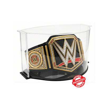 Pather. Patented 12.5in h Large Double Curved Display Case with Black Base